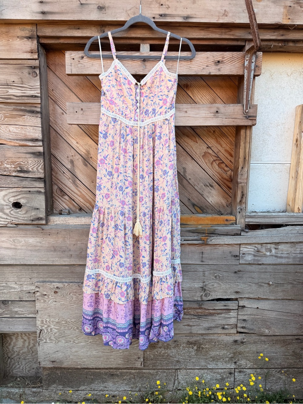 Floral Spaghetti-Strap Maxi Dress